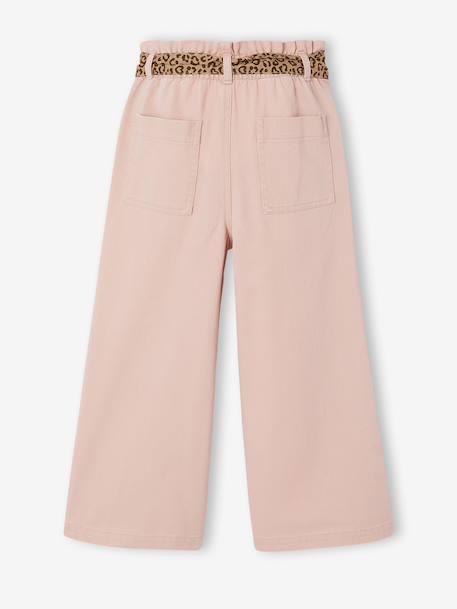 Pantalon large fille camel+rose poudré - vertbaudet enfant 