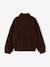 Meisjessweater van sherpa met rits chocoladebruin - vertbaudet enfant 