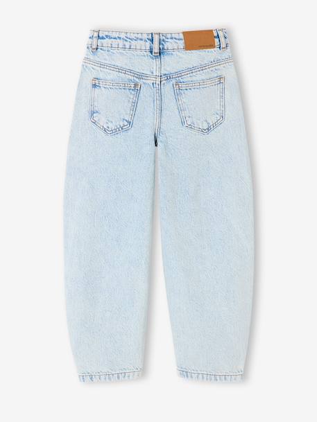 Jean balloon fille bleu moyen+denim bleached - vertbaudet enfant 
