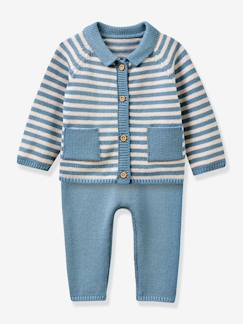 -Ensemble naissance marin rayé