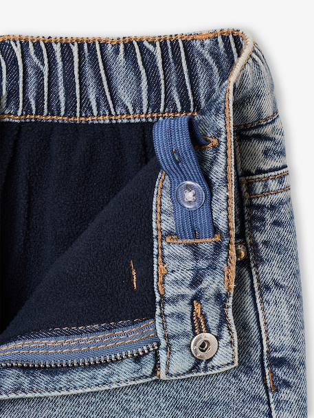 Wijde jeans met fleecevoering middenblauw - vertbaudet enfant 