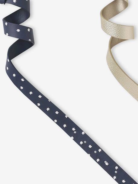 Lot de 2 ceintures fille ajustables marine - vertbaudet enfant 