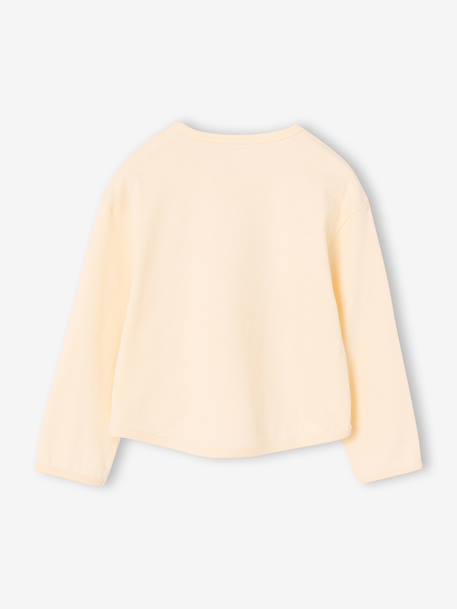 T-shirt manches longues fille écru+mauve - vertbaudet enfant 