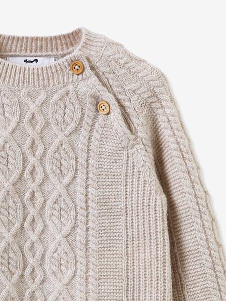 Pull torsadé beige - vertbaudet enfant 