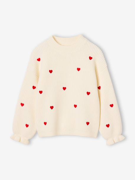 Fille-Pull, gilet, sweat-Pull fille manches longues col rond