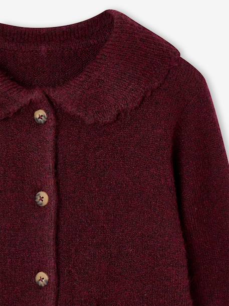 Gilet col boutonné fille bordeaux - vertbaudet enfant 