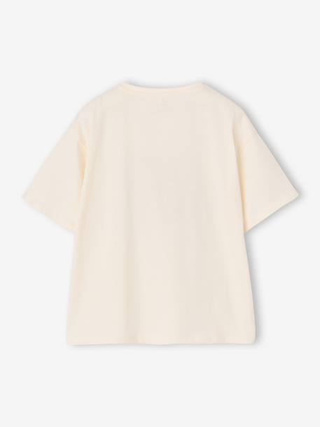 T-shirt manches courtes fille anthracite+écru - vertbaudet enfant 