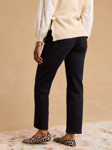 Jean mom de grossesse denim noir+stone - vertbaudet enfant 