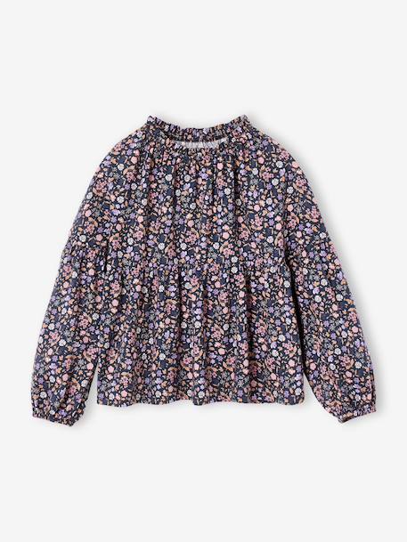 Blouse met print antraciet+vanille - vertbaudet enfant 
