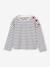 T-shirt marinière manches longues fille marine+mauve+rose bonbon - vertbaudet enfant 