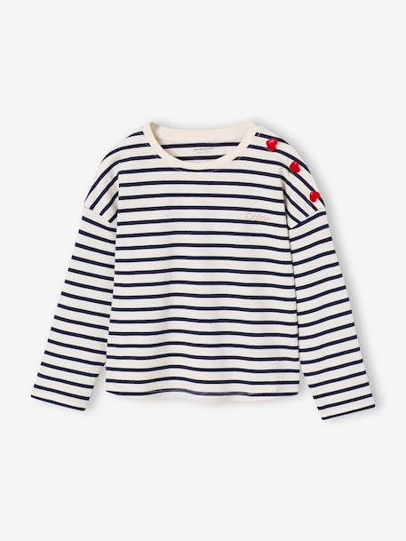 Fille-T-shirt marinière manches longues fille