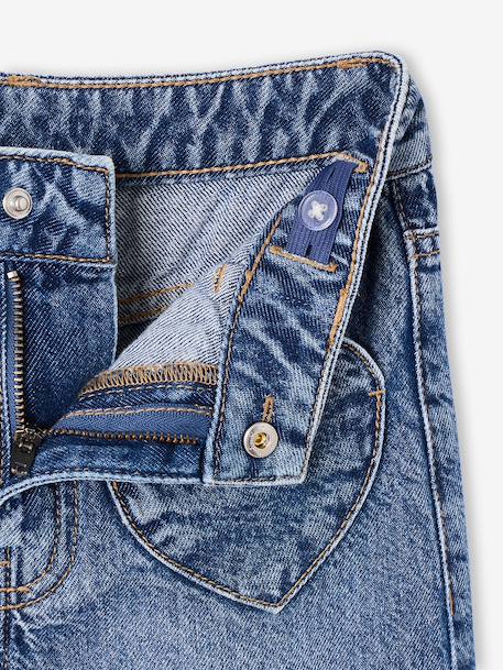 Jean large fille bleu moyen+denim brut - vertbaudet enfant 