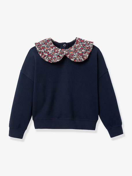 Sweatshirt met CYRILLUS-kraag marineblauw - vertbaudet enfant 