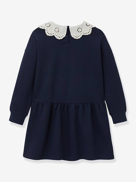 Jurk met XL-kraag CYRILLUS marineblauw - vertbaudet enfant 