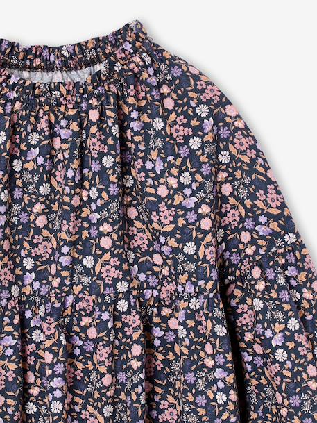 Blouse met print antraciet+vanille - vertbaudet enfant 