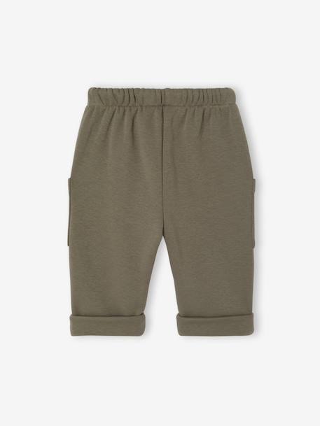 Babybroekje met fleecevoering antraciet+olijf - vertbaudet enfant 