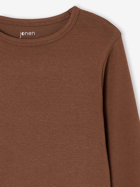 Set van 2 cropped shirts met lange mouwen chocoladebruin+zwart - vertbaudet enfant 