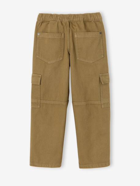 Pantalon battle garçon bleu jean+olive - vertbaudet enfant 