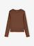 Lot de 2 T-shirts cropped manches longues fille chocolat+noir - vertbaudet enfant 