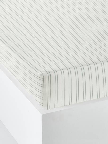 Hoeslaken kind JUNGLE PARADISE gestreept ivoor - vertbaudet enfant 