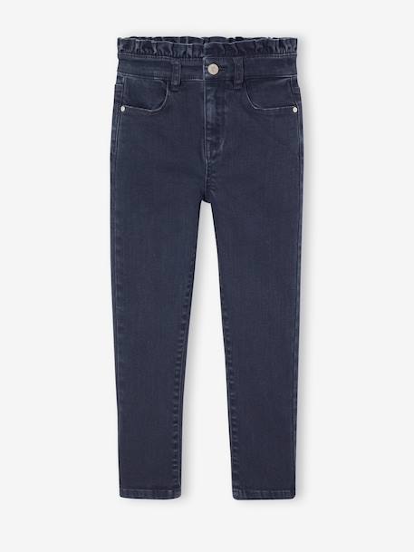Slim fit broek meisje inktblauw+zachtpaars - vertbaudet enfant 