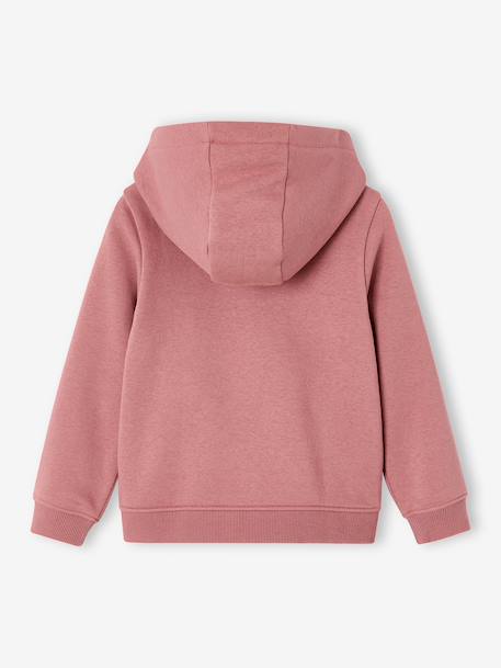 Sweat zippe fille à capuche marine+vieux rose - vertbaudet enfant 