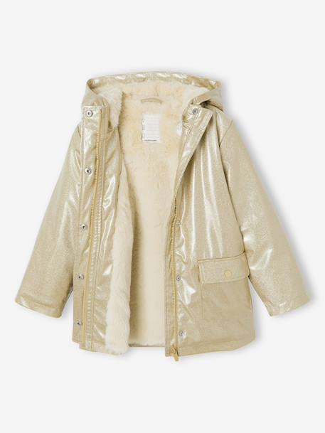 Glinsterende regenjas voor meisjes goud - vertbaudet enfant 