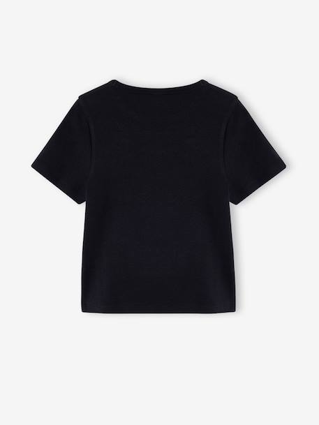 T-shirt manches courtes fille cropped encre+noir - vertbaudet enfant 