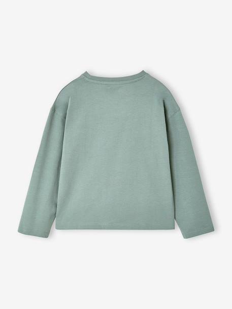 T-shirt met lange mouwen voor meisjes groen+inktblauw+lichtroze - vertbaudet enfant 