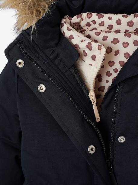 3-in-1 parka met capuchon meisje DARK GREEN+groengrijs+kaki+PURPLE DARK+salie+zwart - vertbaudet enfant 