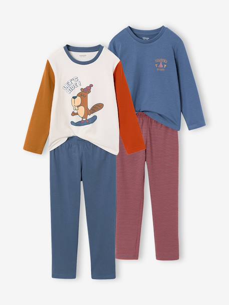 Set van 2 jongenspyjama's jeansblauw - vertbaudet enfant 