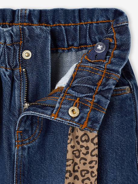 Jean large paperbag fille bleu foncé+bleu moyen - vertbaudet enfant 