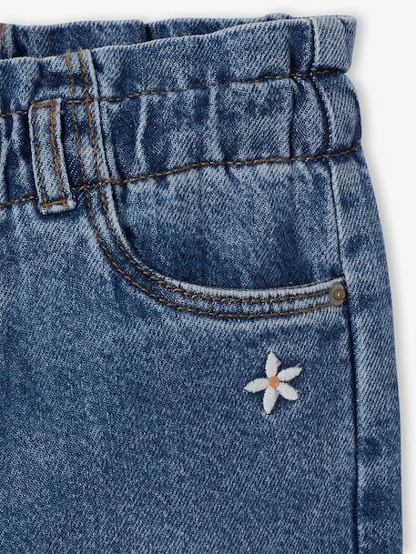 Pantalon paperbag fille bleu foncé+bleu moyen - vertbaudet enfant 