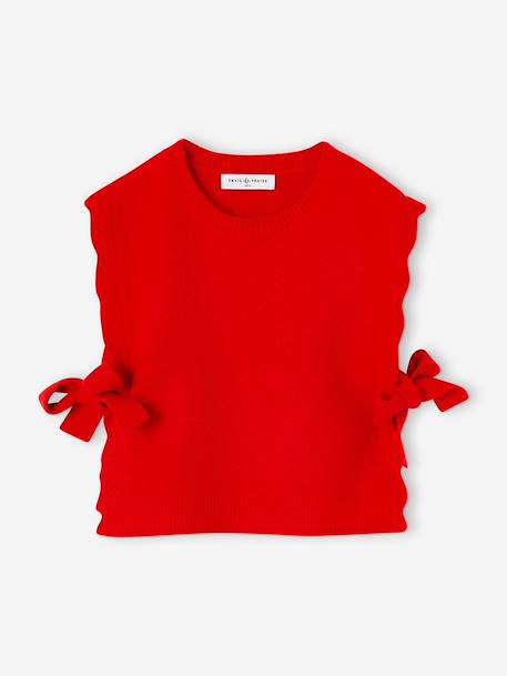 Pull sans manches fille rouge - vertbaudet enfant 