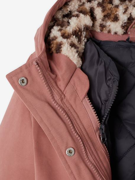 Parka 3 en 1 fille amovible blush+marine - vertbaudet enfant 