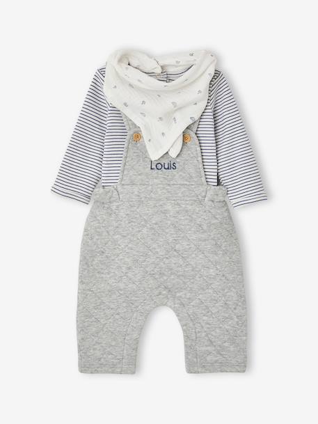 Personaliseerbare 3-delige babyset gemêleerd grijs - vertbaudet enfant 