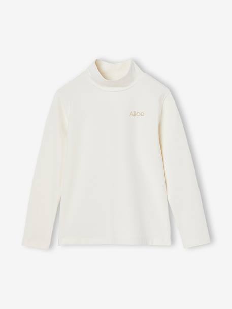 Set van 3 T-shirts BASICS met opstaande kraag voor meisjes rozenhout+zachtpaars - vertbaudet enfant 