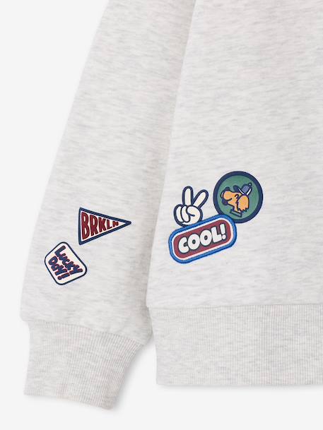 Sweat polo garçon gris chiné - vertbaudet enfant 