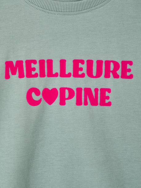 T-shirt manches longues fille encre+rose pâle+vert - vertbaudet enfant 