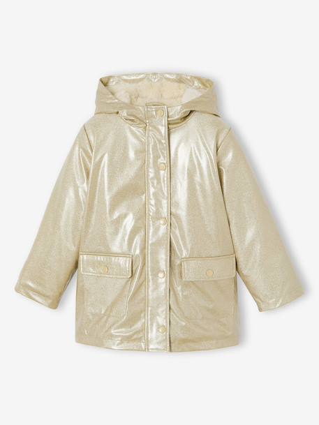 Glinsterende regenjas voor meisjes goud - vertbaudet enfant 