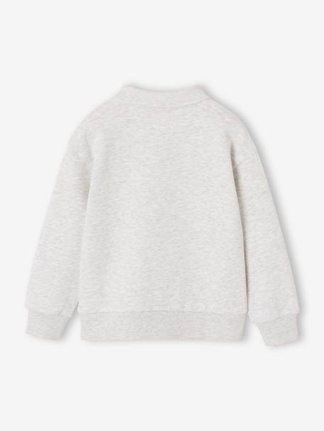 Sweat polo garçon gris chiné - vertbaudet enfant 