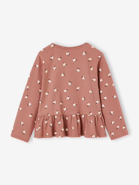 Blouse manches longues fille bois de rose+taupe - vertbaudet enfant 
