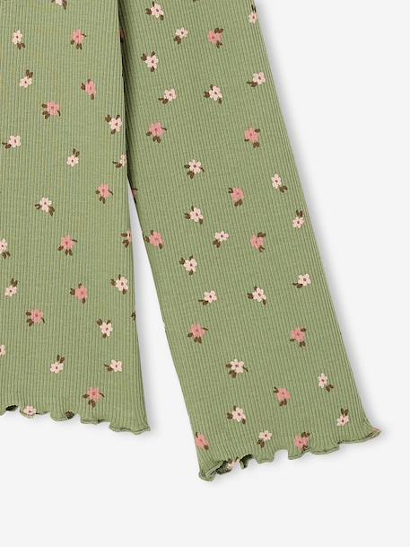 Sous-pull fille manches longues écru+vert - vertbaudet enfant 