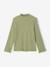 Sous-pull fille manches longues écru+vert - vertbaudet enfant 