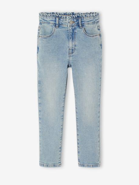 Slim jeans voor meisjes lichtblauw+middenblauw - vertbaudet enfant 