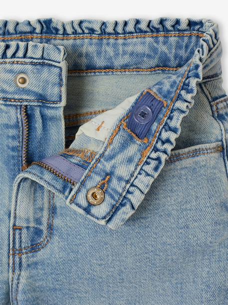 Slim jeans voor meisjes lichtblauw+middenblauw - vertbaudet enfant 