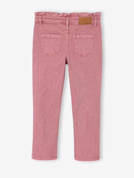 Slim fit broek voor meisjes inktblauw+zachtpaars - vertbaudet enfant 