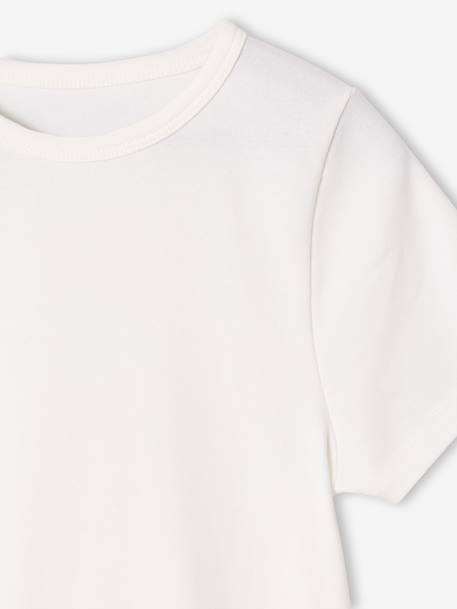 Set van 2 cropped T-shirts meisje inktblauw+oudroze - vertbaudet enfant 