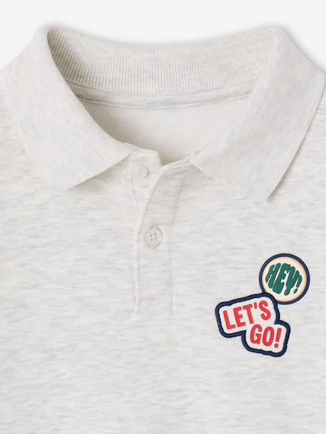 Polosweater jongen gemêleerd grijs - vertbaudet enfant 