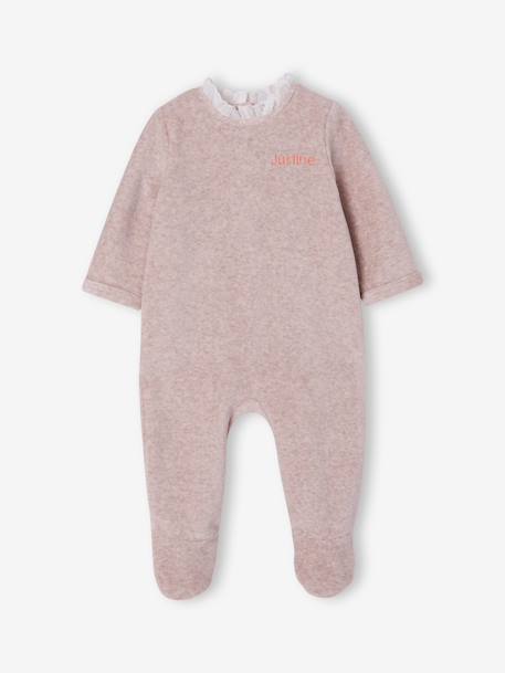 Set van 2 velours babypyjama's meisje gemêleerd beige - vertbaudet enfant 